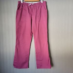 Lot of 2 Landau Scrubs Pants Unisex Fit Straight Leg Maroon Women's Medium